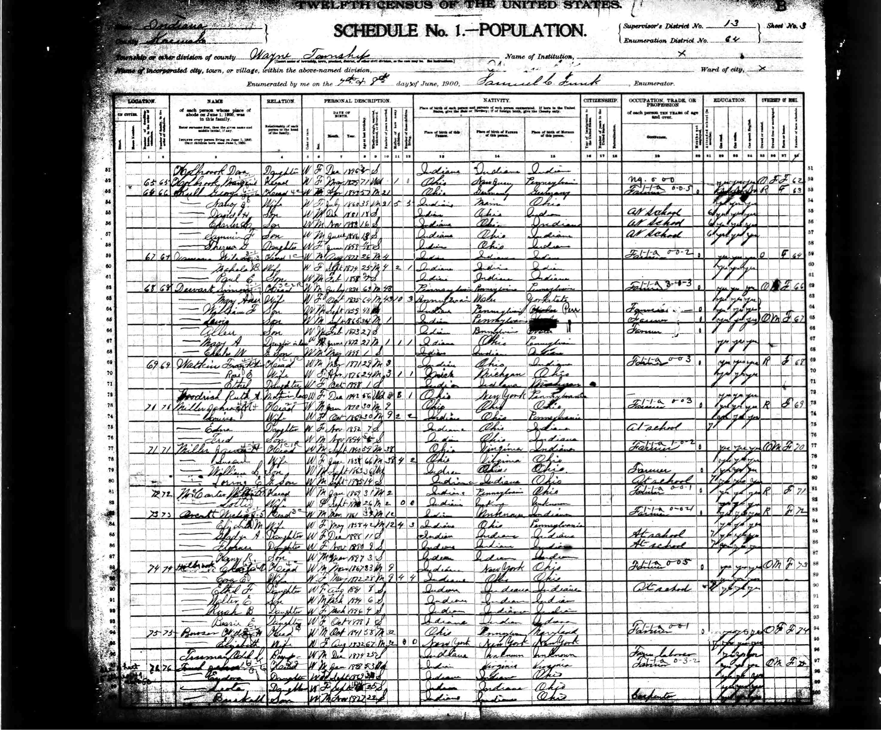 1900 census William McCarter